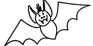 FledermausIcon schwarz-weiß Zeichnung Fledermaus